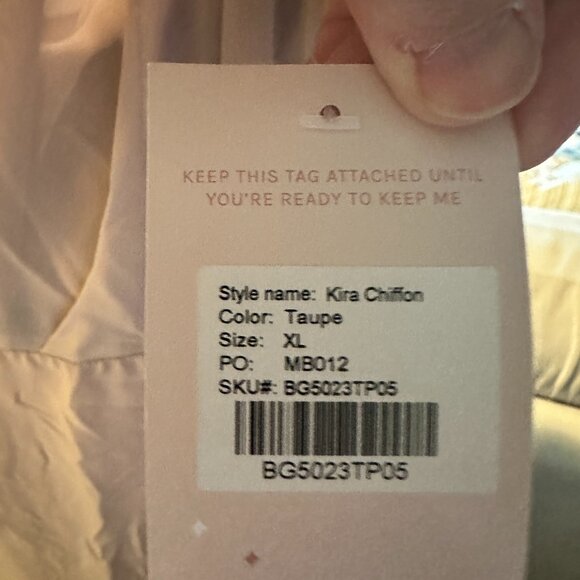Birdy Grey Kira Chiffon Taupe XL - Picture 4 of 5